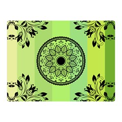 Green Grid Cute Flower Mandala Double Sided Flano Blanket (mini)  by Magicworlddreamarts1