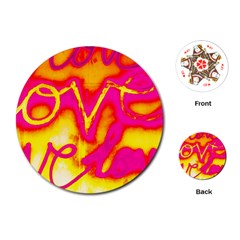 Pop Art Love Graffiti Playing Cards Single Design (round) by essentialimage365