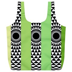 Green Check Pattern, Vertical Mandala Full Print Recycle Bag (xl) by Magicworlddreamarts1