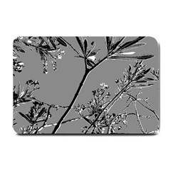 Grey Colors Flowers And Branches Illustration Print Small Doormat  by dflcprintsclothing