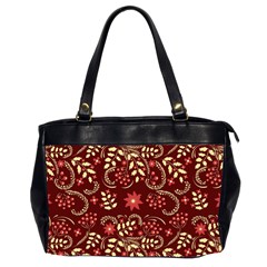 Folk Flowers Art Pattern Floral Abstract Surface Design  Seamless Pattern Oversize Office Handbag (2 Sides)