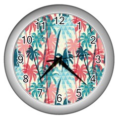 Tropical Love Wall Clock (silver) by designsbymallika