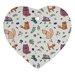 Funny Cats Ornament (Heart) Front