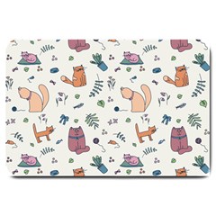 Funny Cats Large Doormat  by SychEva