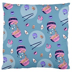 Japanese Ramen Sushi Noodles Rice Bowl Food Pattern 2 Large Cushion Case (two Sides) by DinzDas