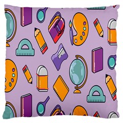 Back To School And Schools Out Kids Pattern Large Cushion Case (one Side) by DinzDas