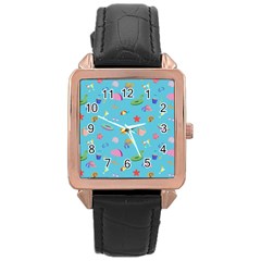 Summer  Beach  The Sun Rose Gold Leather Watch  by SychEva