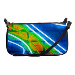 Pop Art Neon Wall Shoulder Clutch Bag by essentialimage365