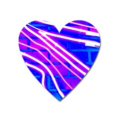 Pop Art Neon Wall Heart Magnet by essentialimage365
