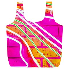 Pop Art Neon Wall Full Print Recycle Bag (xl) by essentialimage365