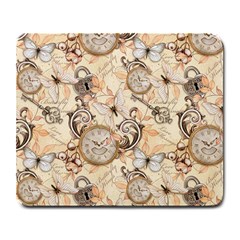 Clock Butterfly Pattern Large Mousepads by designsbymallika