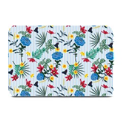 Blue Floral Stripes Plate Mats by designsbymallika