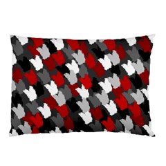 Abstract Paint Splashes, Mixed Colors, Black, Red, White Pillow Case by Casemiro