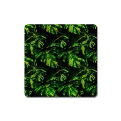 Jungle Camo Tropical Print Square Magnet by dflcprintsclothing