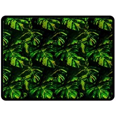 Jungle Camo Tropical Print Double Sided Fleece Blanket (large)  by dflcprintsclothing