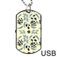 Folk Flowers Art Pattern Floral  Surface Design  Seamless Pattern Dog Tag Usb Flash (two Sides) by Eskimos