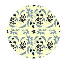 Folk Flowers Art Pattern Floral  Surface Design  Seamless Pattern Mini Round Pill Box by Eskimos