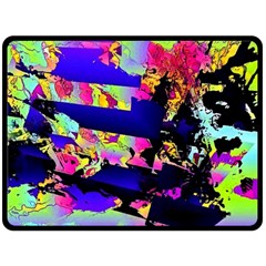 Neon Aggression Double Sided Fleece Blanket (large)  by MRNStudios