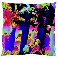 Neon Aggression Large Flano Cushion Case (two Sides) by MRNStudios