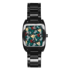 Tropical Autumn Leaves Stainless Steel Barrel Watch by tmsartbazaar