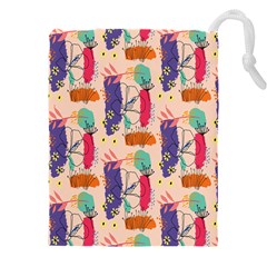 Minimal Floral Art Drawstring Pouch (4xl) by designsbymallika