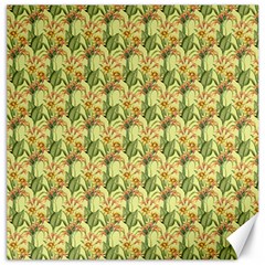 Green Pastel Pattern Canvas 16  X 16  by designsbymallika