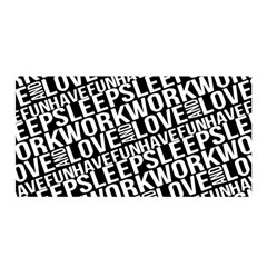 Sleep Work Love And Have Fun Typographic Pattern Satin Wrap by dflcprintsclothing