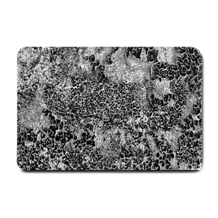 Grey And White Grunge Camouflage Abstract Print Small Doormat 