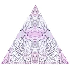 Pink Biro Repeats I Wooden Puzzle Triangle by kaleidomarblingart