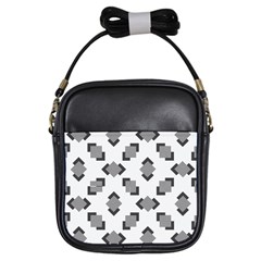 Black White Minimal Art Girls Sling Bag by designsbymallika