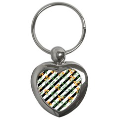 Orange Stripes Love Key Chain (heart) by designsbymallika