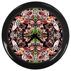 Shrubs Repeats Wall Clock (black) by kaleidomarblingart