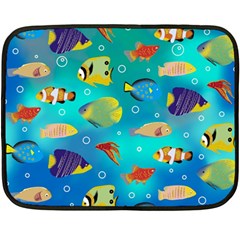 Cheerful And Bright Fish Swim In The Water Fleece Blanket (mini) by SychEva