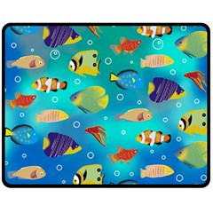 Cheerful And Bright Fish Swim In The Water Fleece Blanket (medium)  by SychEva