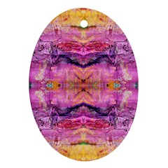 Magenta Kaleidoscope Ornament (oval) by kaleidomarblingart