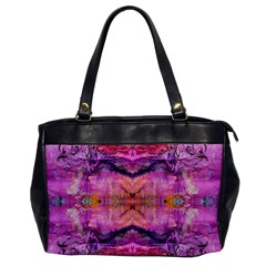 Magenta Kaleidoscope Oversize Office Handbag by kaleidomarblingart