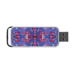 Red Blue Repeats Portable Usb Flash (two Sides) by kaleidomarblingart