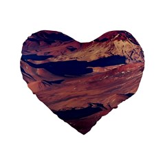 Atacama Desert Aerial View Standard 16  Premium Flano Heart Shape Cushions by dflcprintsclothing