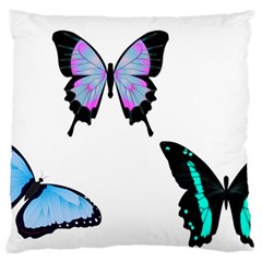 3 Butterflies Standard Flano Cushion Case (two Sides) by SomethingForEveryone