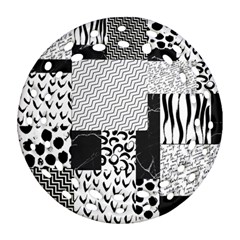Black And White Pattern Ornament (round Filigree) by designsbymallika