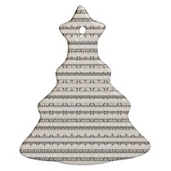 Mixed Gray Striped Ethnic Seamless Pattern Christmas Tree Ornament (two Sides) by dflcprintsclothing