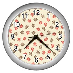 Ashleaf Maple Wall Clock (silver) by tmsartbazaar
