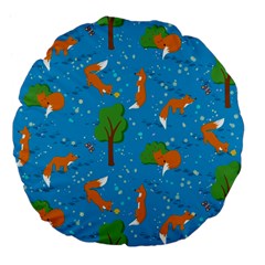 Red Fox In The Forest Large 18  Premium Flano Round Cushions by SychEva