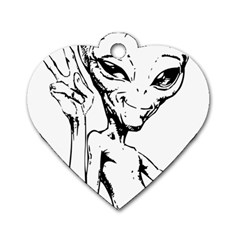 Paul Alien Dog Tag Heart (one Side) by KenArtShop