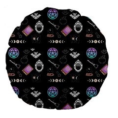 Witch Goth Pastel Pattern Large 18  Premium Flano Round Cushion  by NerdySparkleGoth