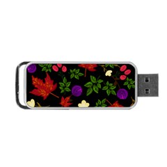 Golden Autumn, Red-yellow Leaves And Flowers  Portable Usb Flash (one Side) by Daria3107
