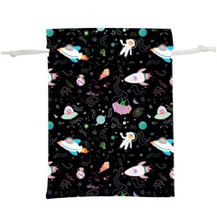 Funny Astronauts, Rockets And Rainbow Space  Lightweight Drawstring Pouch (xl) by SychEva