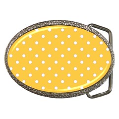 1950 Happy Summer Yellow White Dots Belt Buckles by SomethingForEveryone