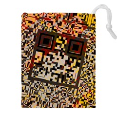 Root Humanity Bar And Qr Code Flash Orange And Purple Drawstring Pouch (5xl) by WetdryvacsLair