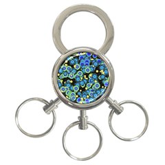 Flower Bomb  9 3-ring Key Chain by PatternFactory